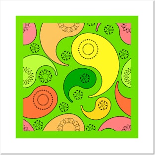 Paisley Principle 24 Bright Green Posters and Art